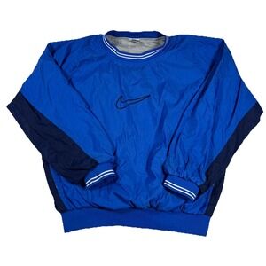 Vintage 90s Nike Pullover Windbreaker XL (18-20) Lightweight Nylon Royal Blue
